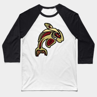 Orca Image in Gold and Black Design Baseball T-Shirt